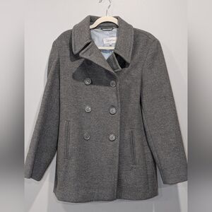Calvin Klein women's gray 100% WOOL peacoat USED Size 10